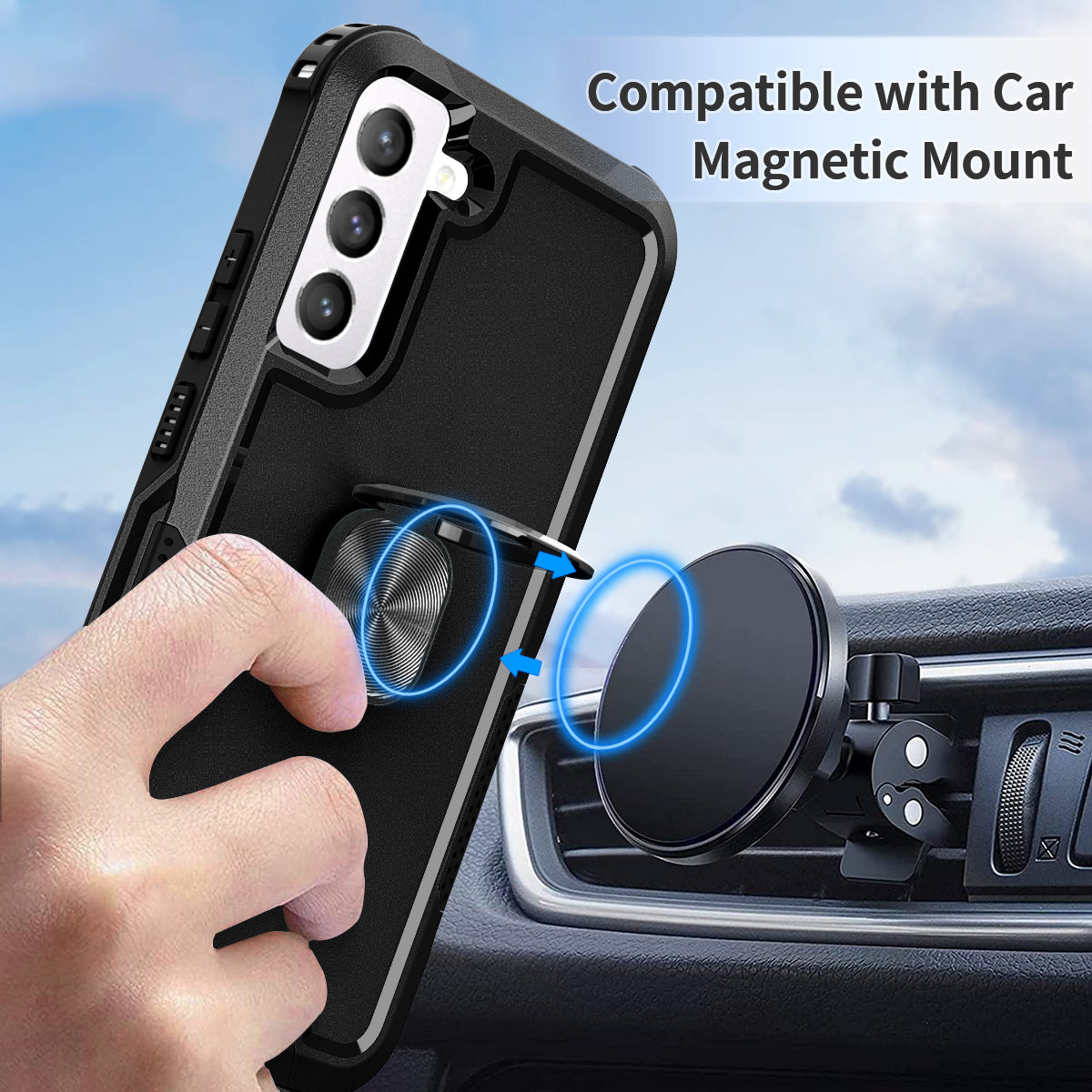 For Samsung Galaxy S23 Anti-scratch Rotatable Ring Holder Kickstand Phone Case PC Silicone Phone Cover For Samsung Galaxy S23 Anti-scratch Rotatable Ring Holder Kickstand Phone Case PC Silicone Phone Cover